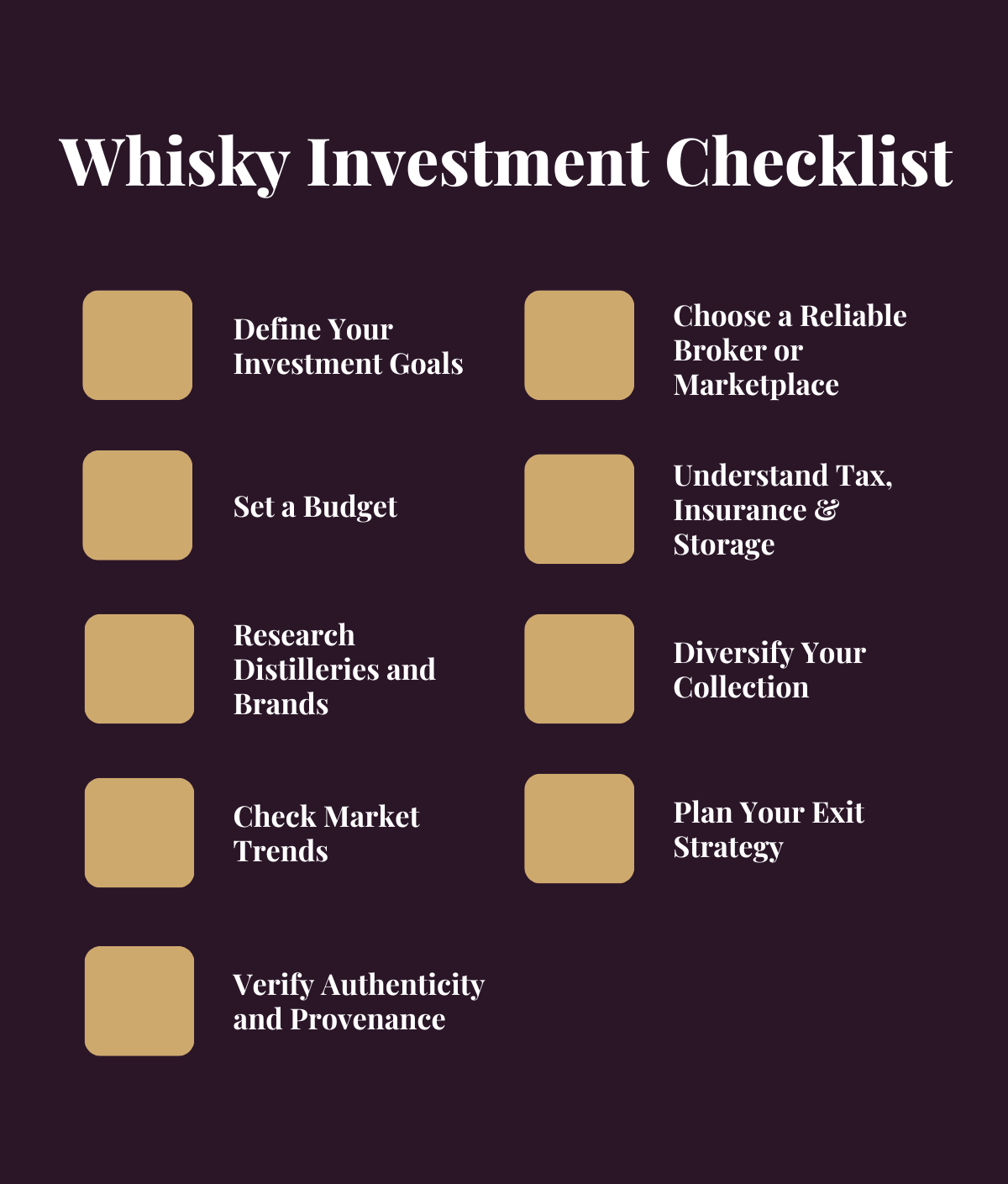 Whisky Investment Checklist