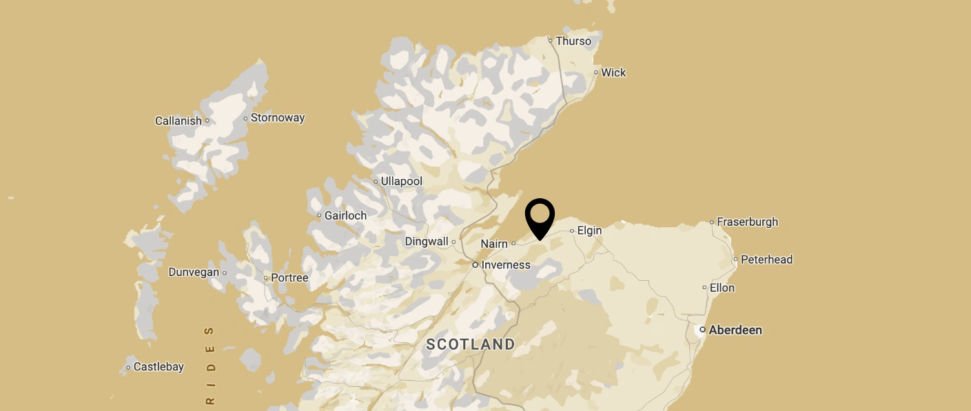 sepia map of northern scotland